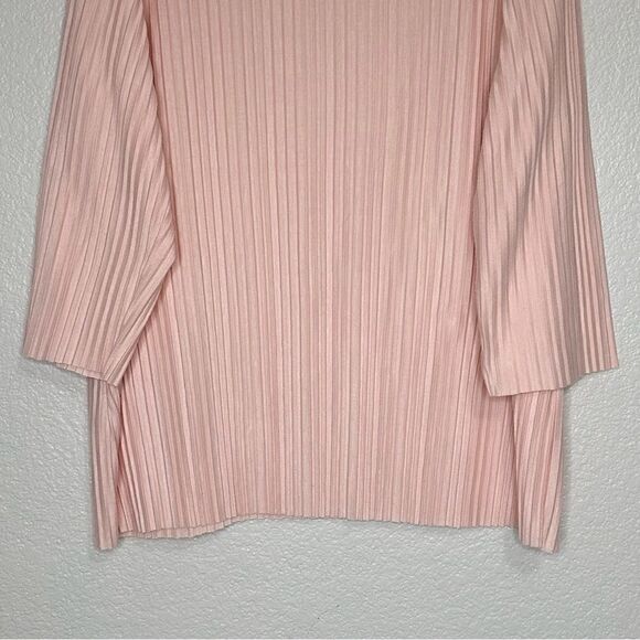 Chico’s Pleated Powder Pink 3/4 Sleeves Pullover Top, Size XL - Picture 7 of 12